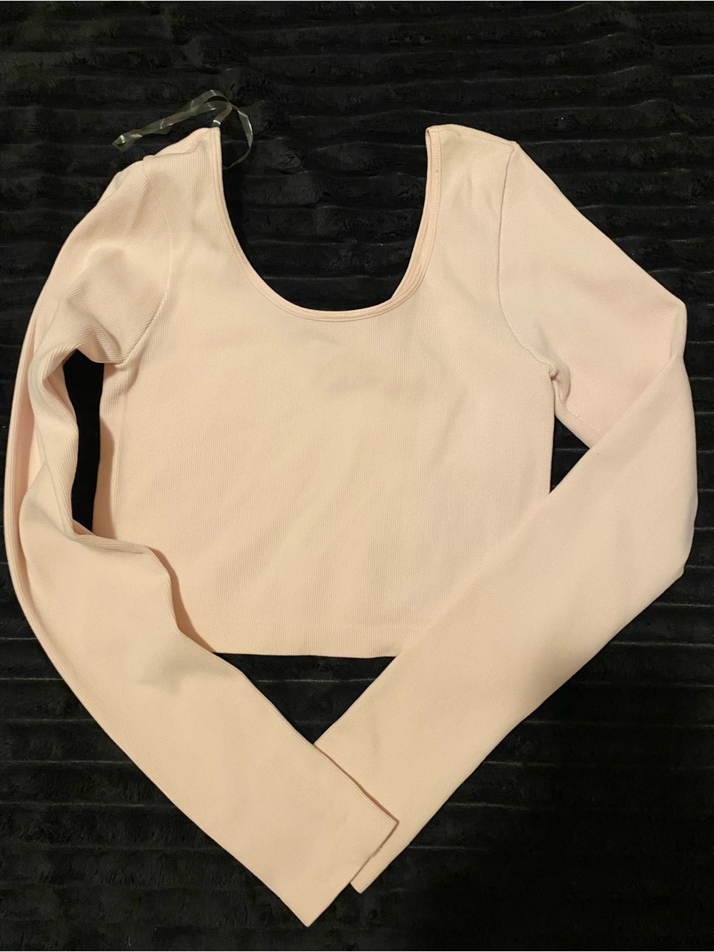 Aeropostale Light Blush Pink Long Sleeve Scoop Crop Top
